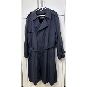 Vtg Newport Harbor Double Breasted Trench Coat Zip Out Lining Mens 48 R